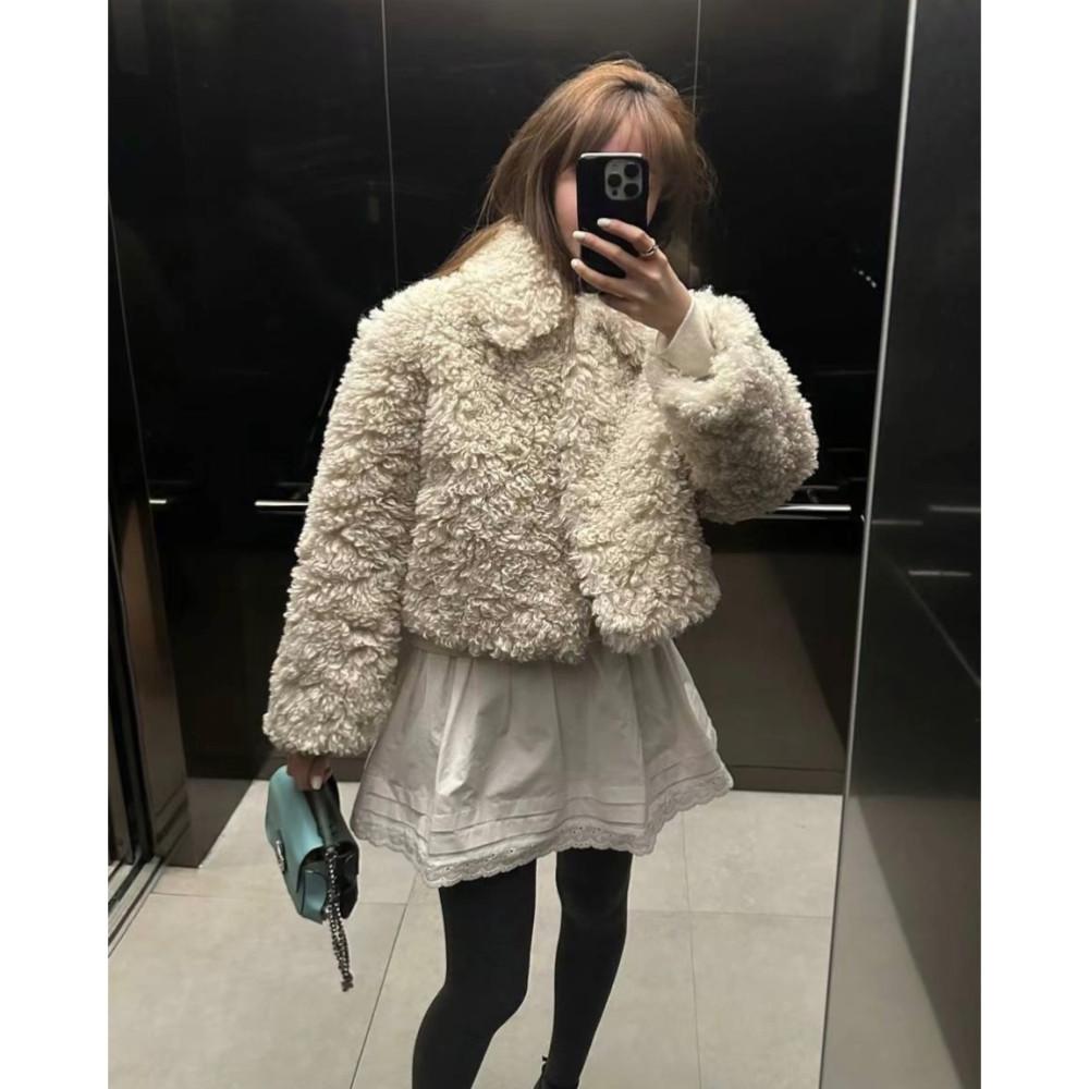 bowie 보위 벌킨 무스탕 퍼 자켓 크롭 카라 jk (2c)