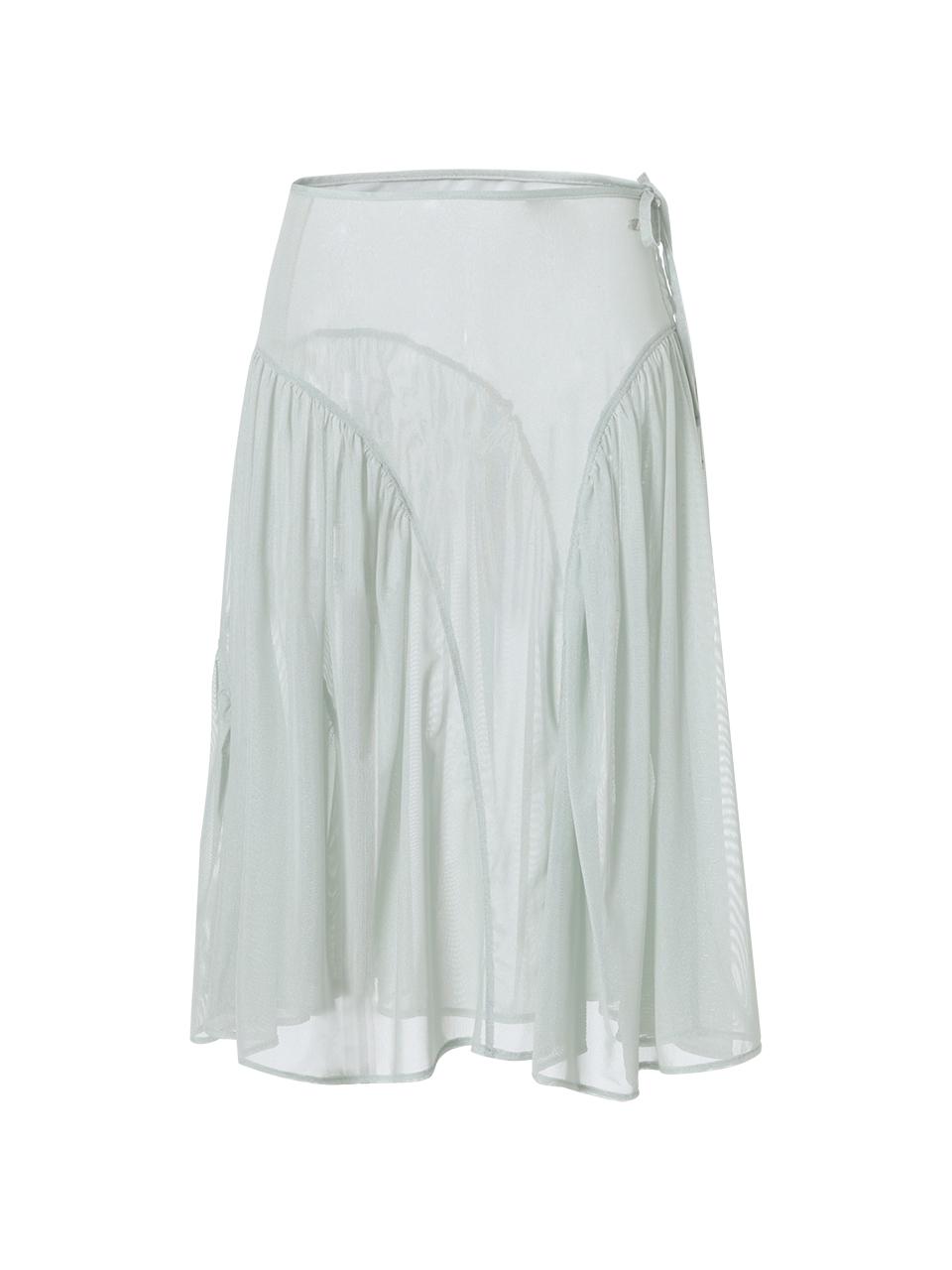 SHEER FRILL LAYERED SKIRT_MINT