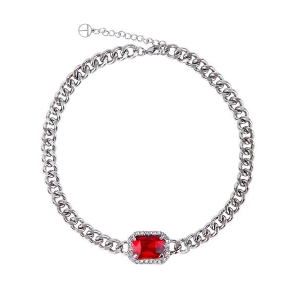 RED CUBIC CHOKER
