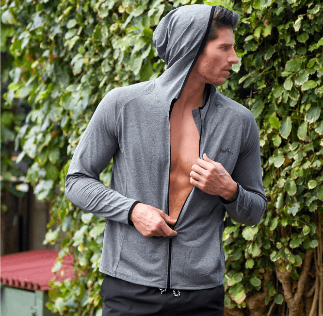 에어워크서프 남성래쉬가드 후드집업 YAWe5061레쉬가드래시가드수영복남성비치웨어, 그레이, 100