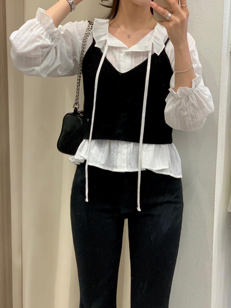 (3/15 이후 순차배송) 라스 니트 뷔스티에 (2col)