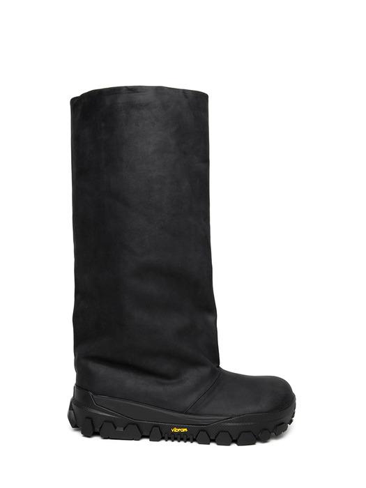 VIBRAM GRUNGE LEATHER BOOTS BLACK