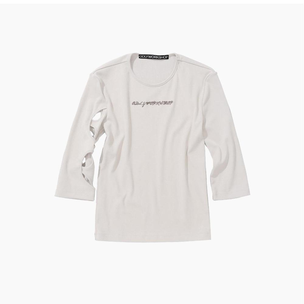 ODLYWORKSHOP 3-Quarter Cutout Tee "Smog\"