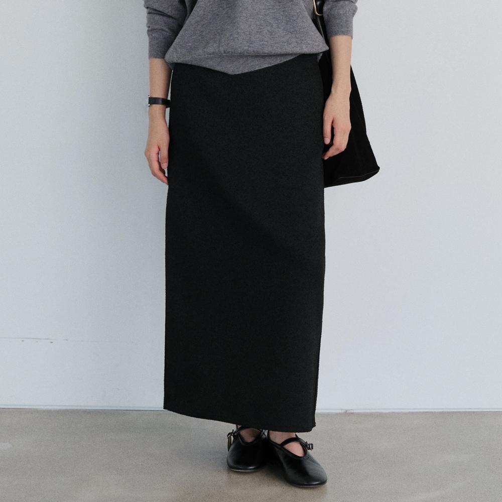 Grown back slit maxi skirt_2colors