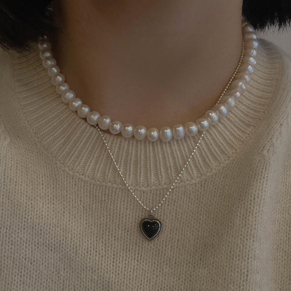 [92.5 silver]vintage heart necklace