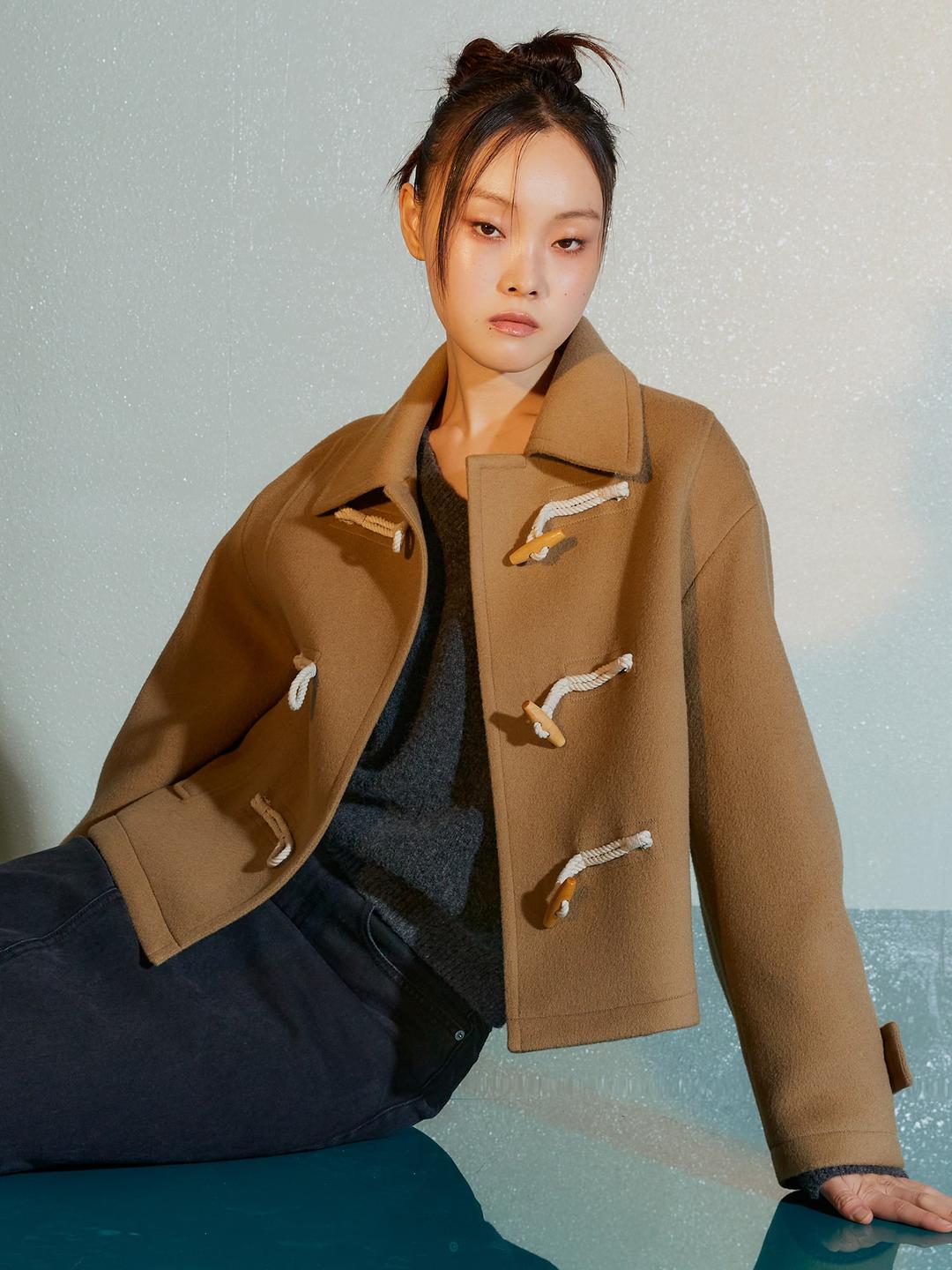 Signature Crop Duffle Coat - Beige