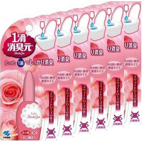 고바야시 쇼슈겐 스위트로즈향 6개입 화장실 변기 탈취제, 20ml, 6개