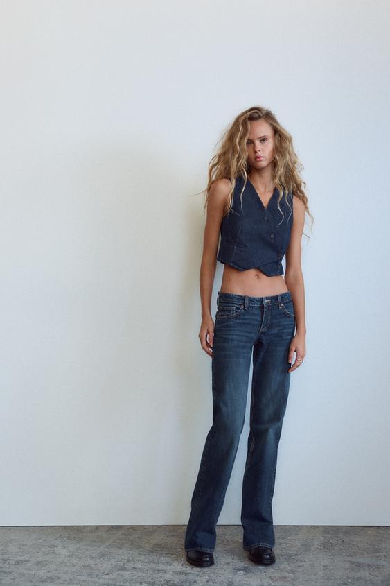 JEANS TRF WIDE LEG 로우라이즈