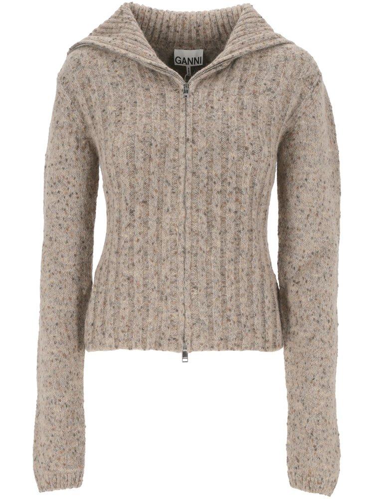 Ganni Highneck Zip Cardigan