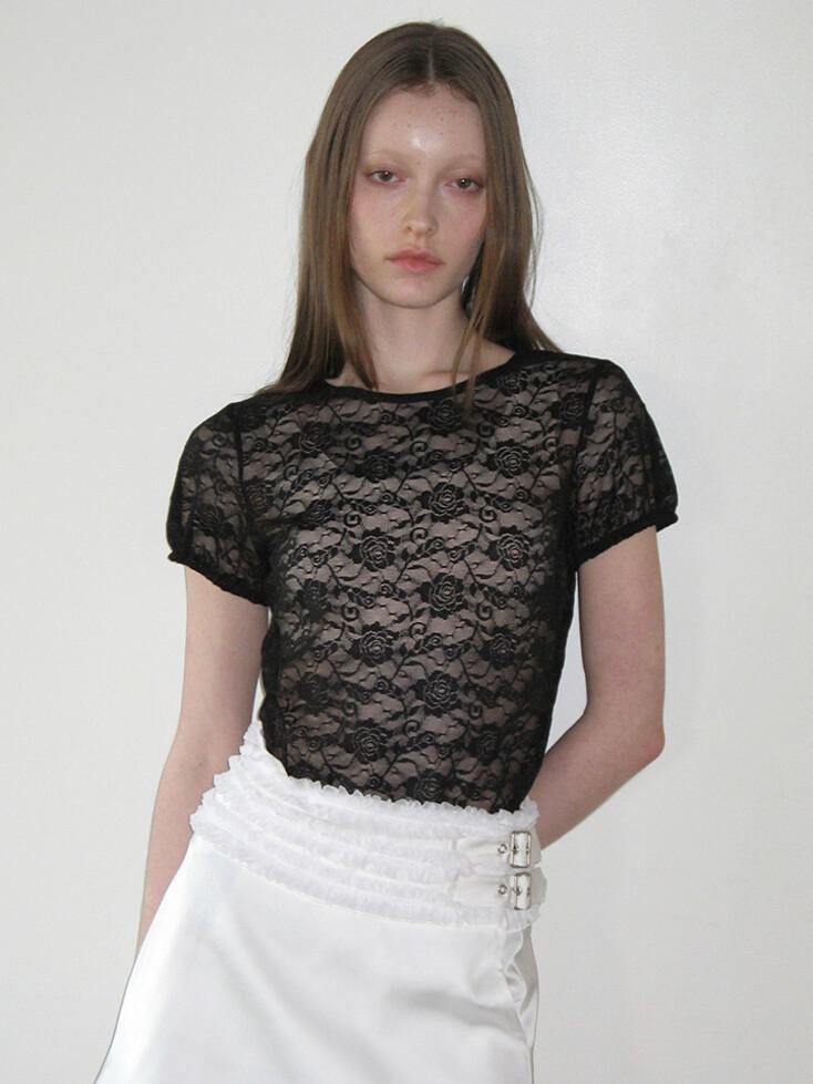 PUFF LACE T-SHIRTS (BLACK)