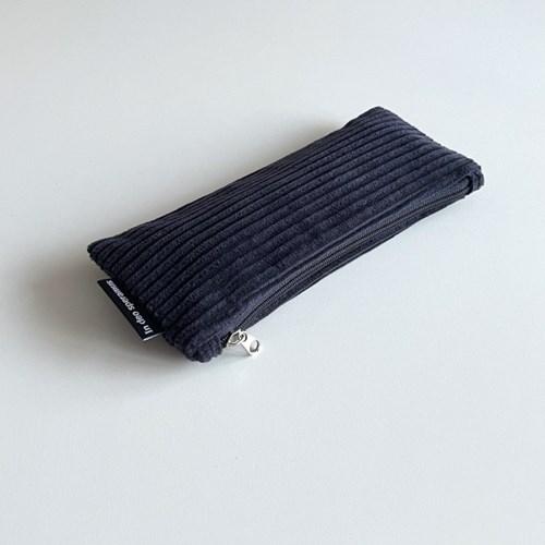 네이비 골덴 필통(Navy corduroy pencil case)