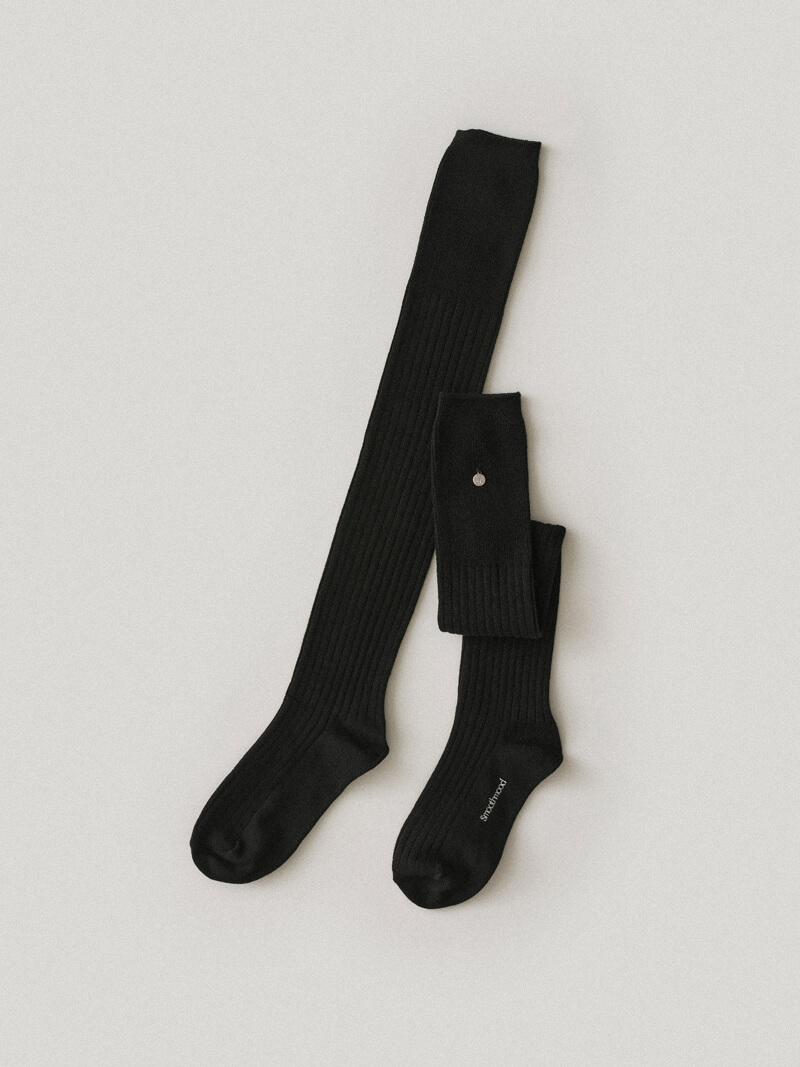 Logo Pendant Knee Socks Black (2nd)