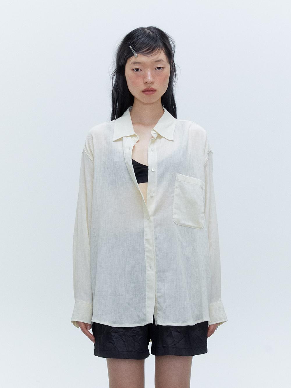 LOOSE FIT SHEER SHIRT CREAM