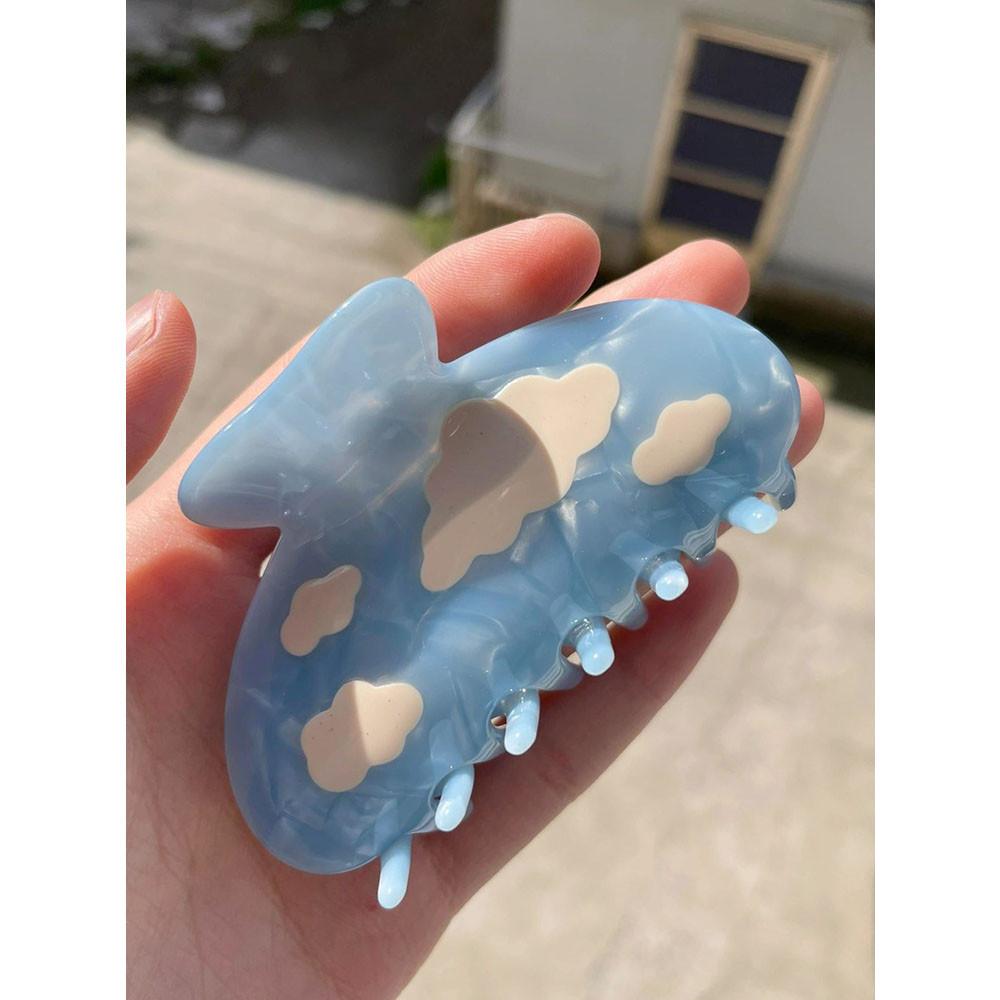 유니크한 하늘 구름 집게핀 반묶음 제니