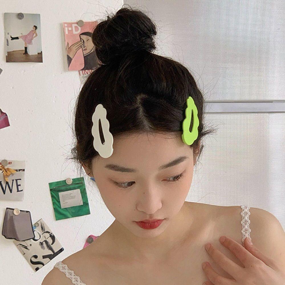 물결 비비드 똑딱이핀 옆머리핀