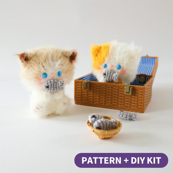 [바이브리 DIY KIT] 도둑꽁냥 키링 뜨개 뜨개질 키링 코바늘 인형 키트 패키지