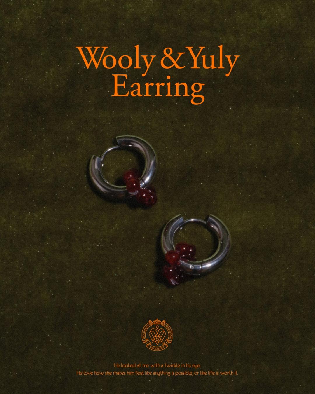 [ Wooly&Yuly ] Poppy Red Biz Ring Earring