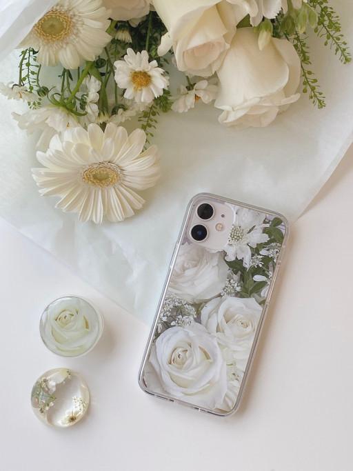 [젤하드] 화이트로즈 장미 꽃 케이스 🎐🧚🏻🥀