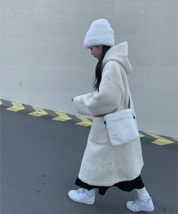 스노우 후드 양털 더플 떡볶이 코트