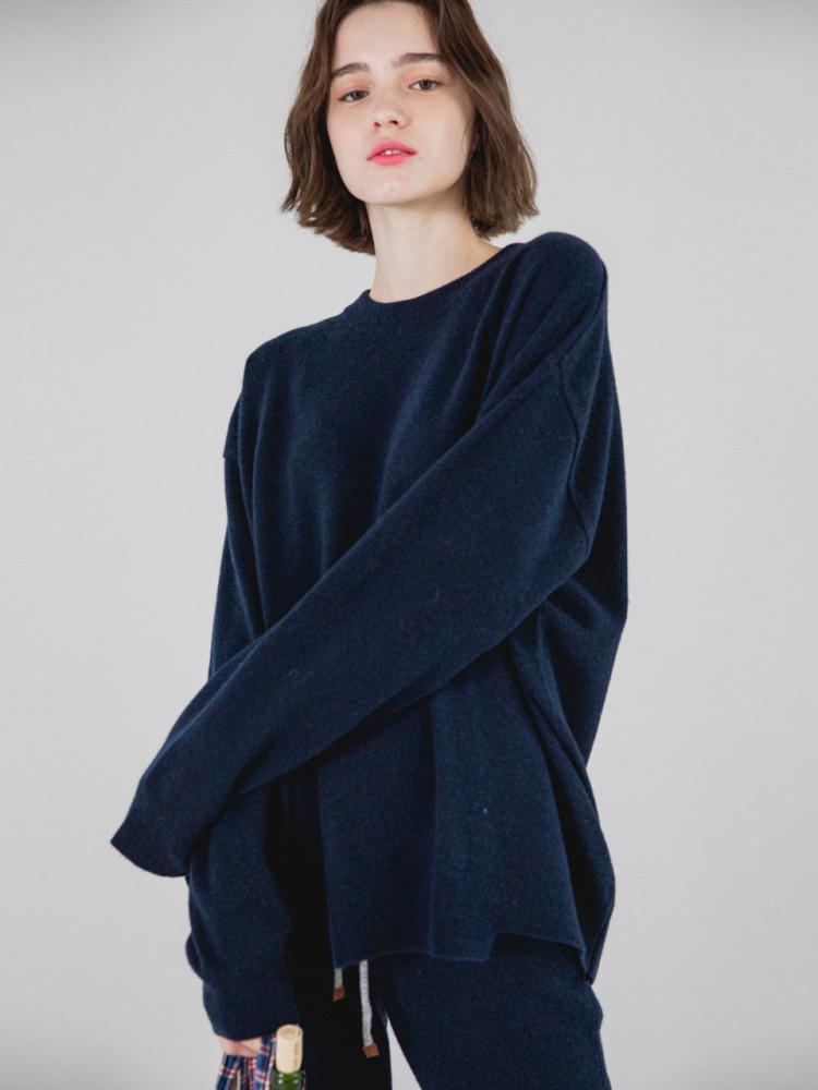 cashmere sweater Navy 캐시미어 스웨터 네이비