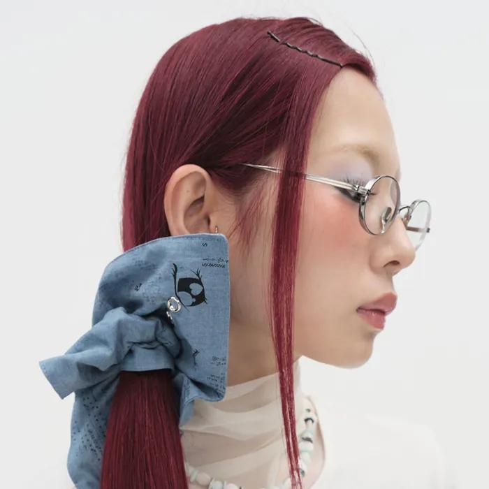 Squared Scrunchie [Blue]