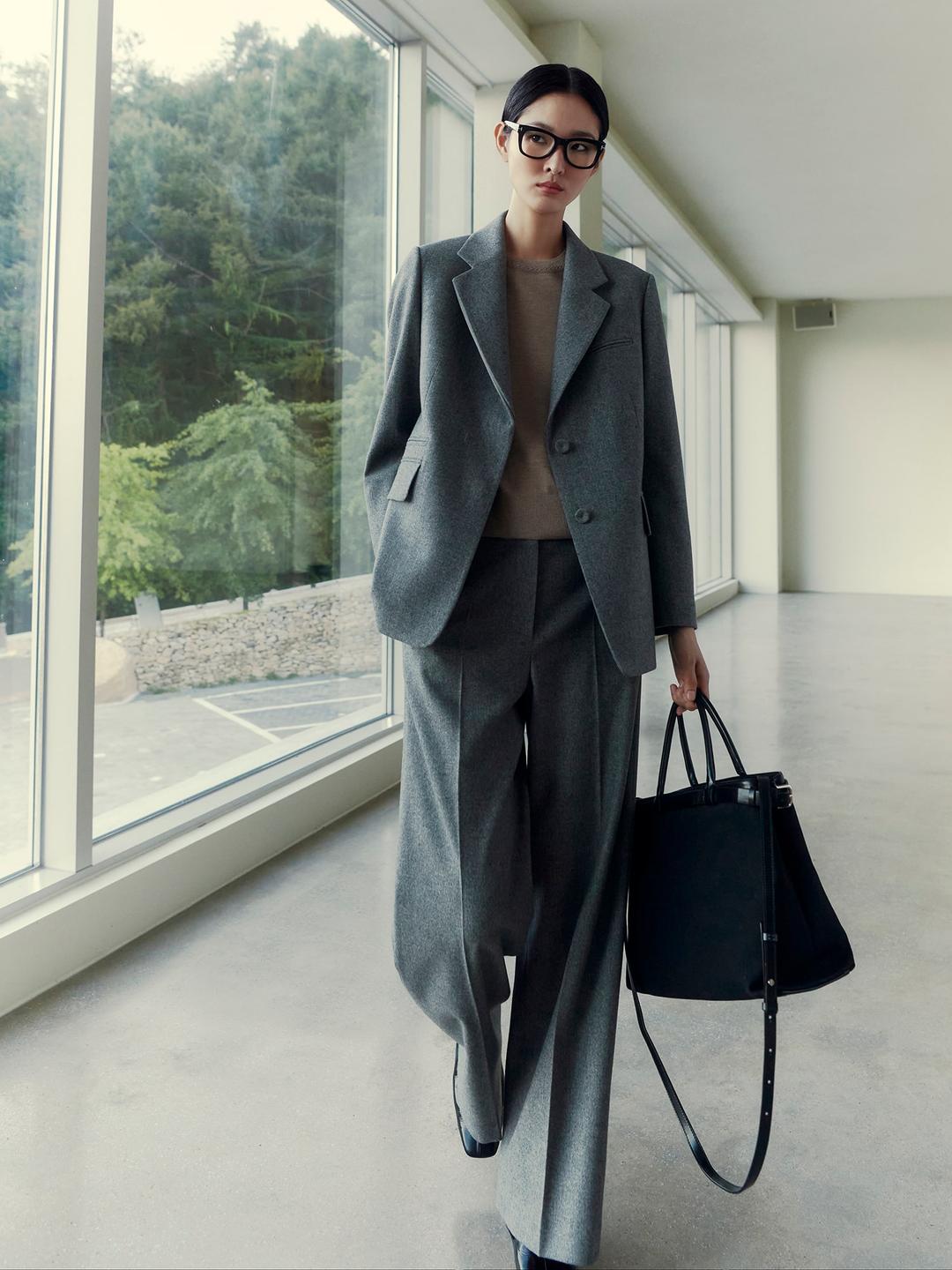 [Edit] [Cashmere Stretch] Signature Single Jacket - Grey