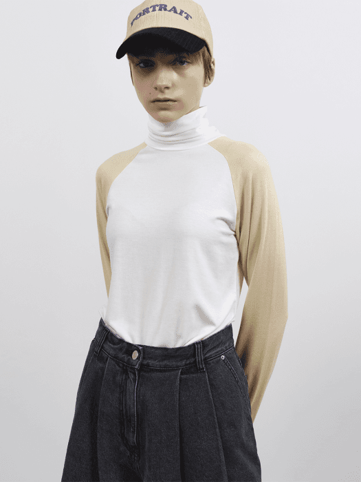 R CONTRAST RAGLAN POLA T-SHIRT [2colors]