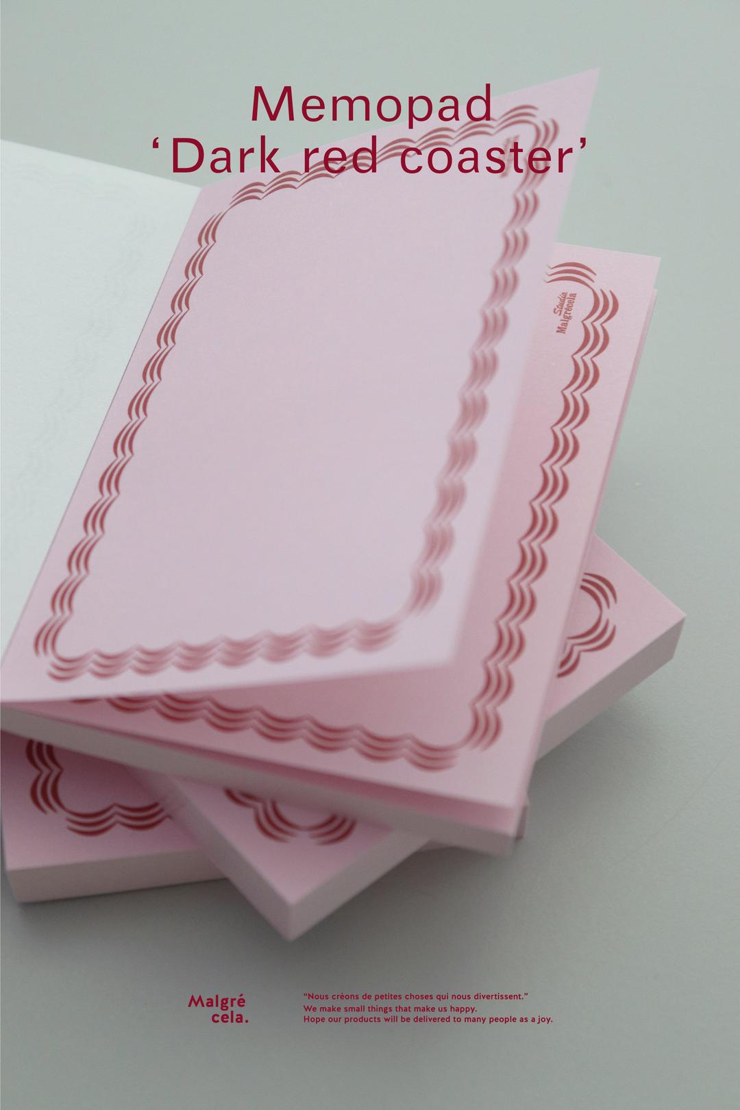 Memopad - Dark red coaster