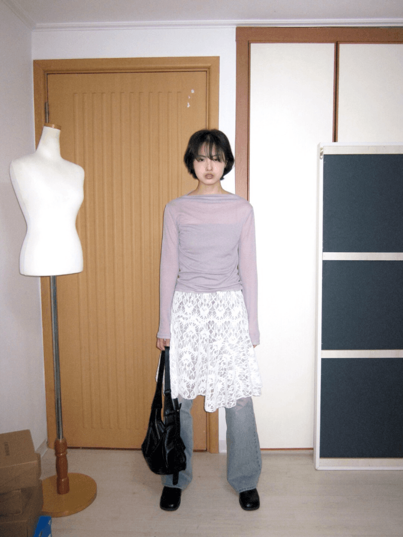 see-through purple t