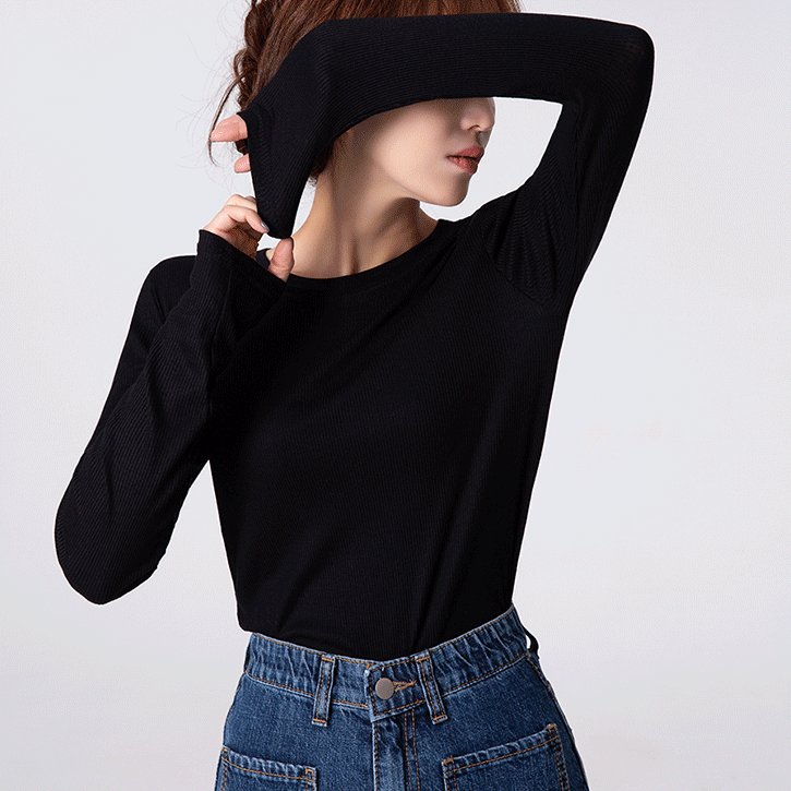 [6컬러]쫀쫀골지2 베이직라운드티셔츠