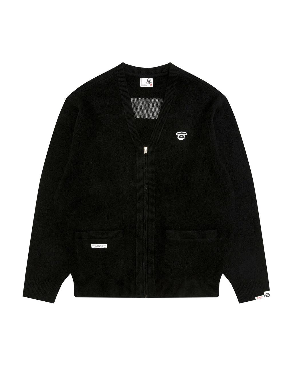 Moonface zip-up cardigan