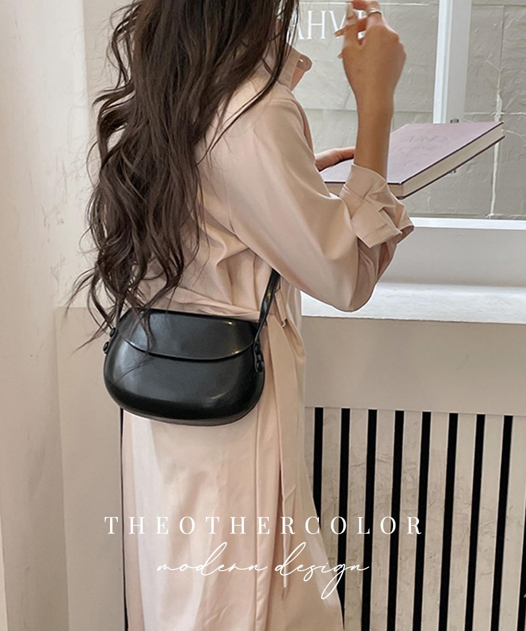 [당일배송 🚚] 라운드 레더 미니백 숄더백 크로스백 파우치