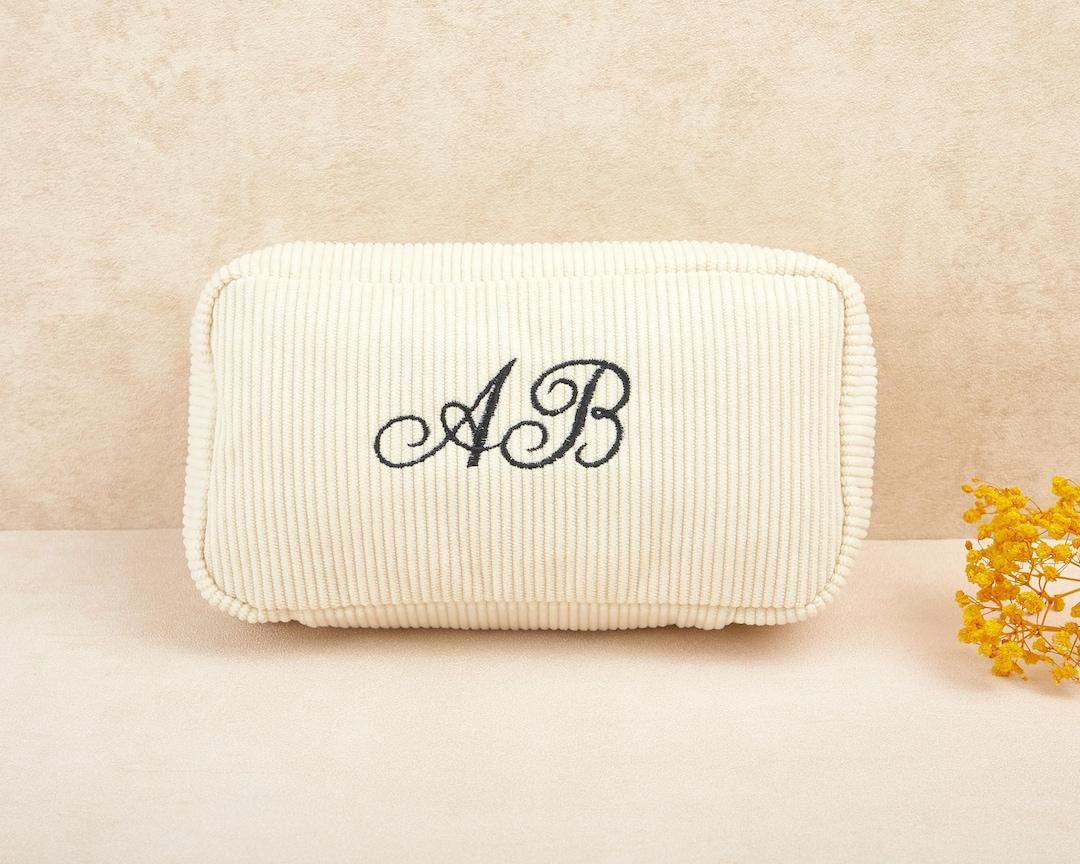 Custom Personalized Embroidered Travel Cosmetic Toiletry Bag, Bridal Shower Gift, Mother's Day Coquette, Monogram Toiletry Makeup Bag