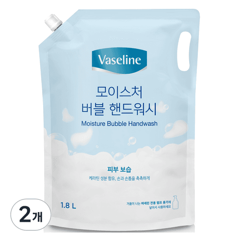 애경바세린 모이스처 버블 핸드워시, 1.8L, 2개 - 핸드케어 | 쿠팡