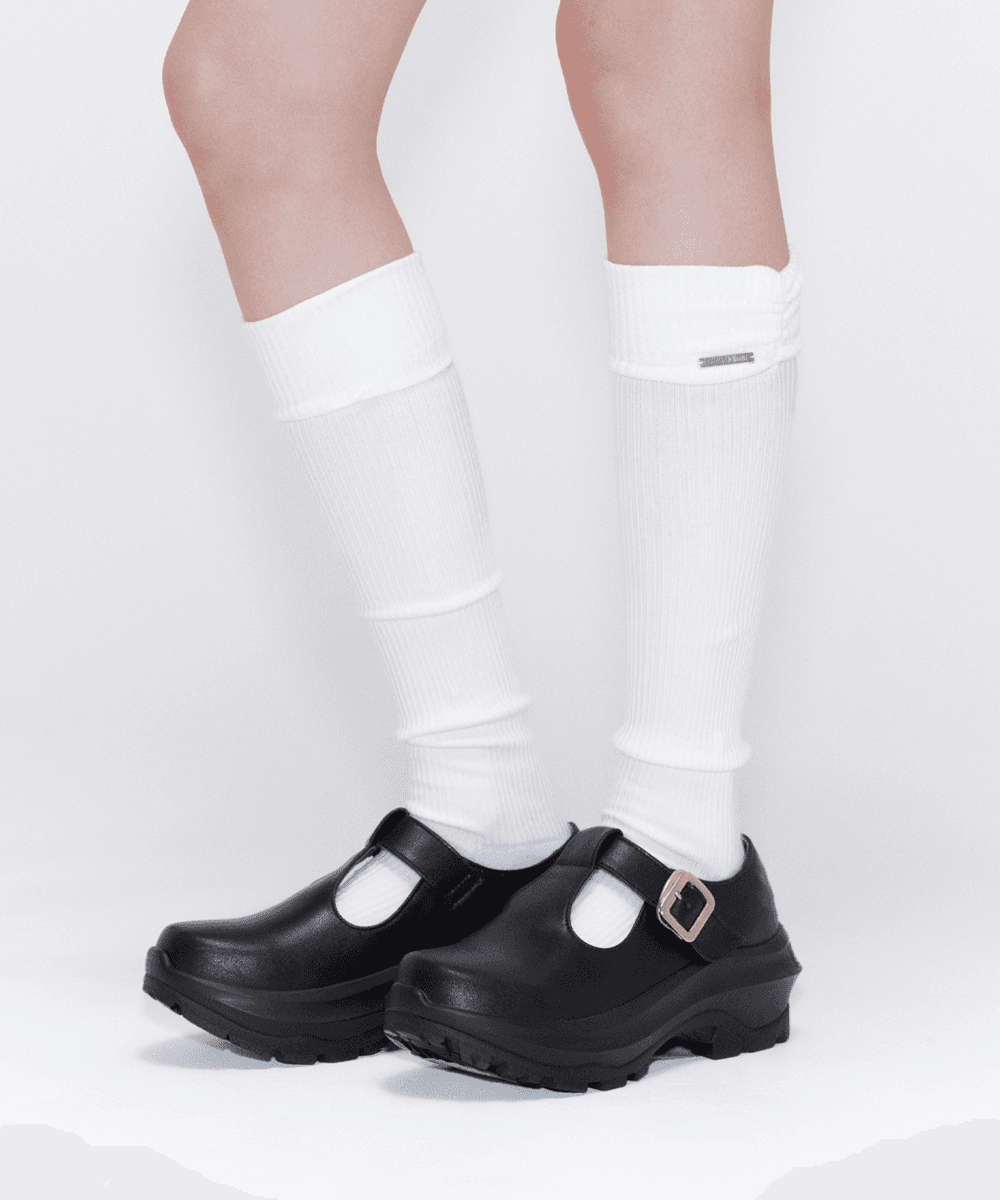 [2월10일 발매] Shirring knee socks IVORY