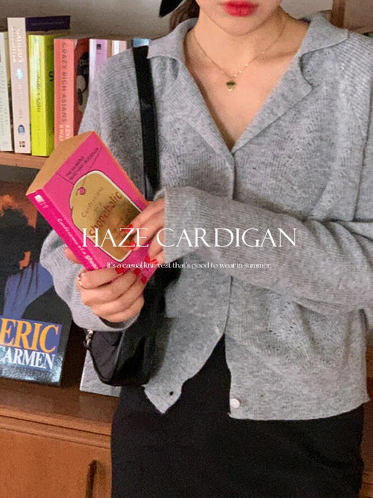 [🍂가을필수템/4천장돌파] 헤이즈 가을 카라 루즈핏 버튼 니트 가디건(5color)