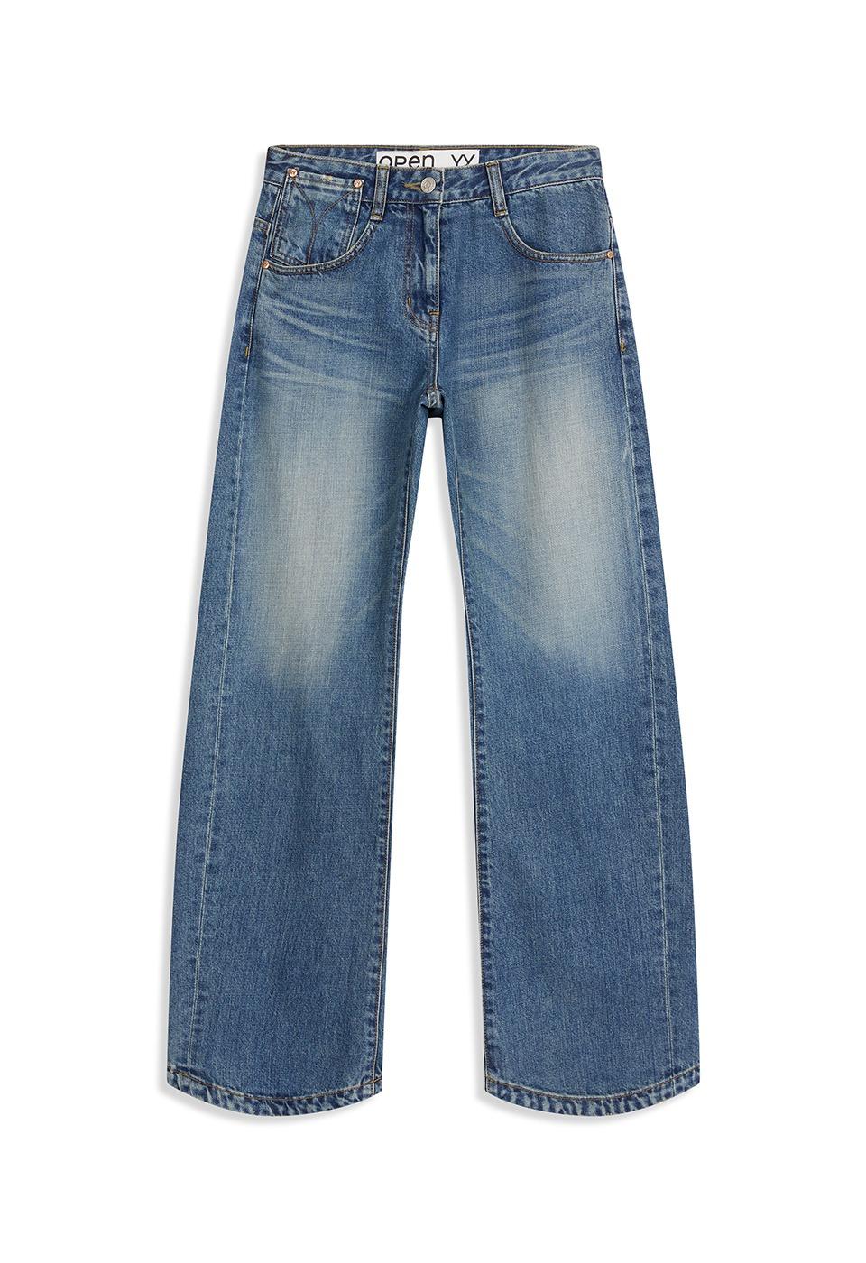 CURVED JEANS, DARK BLUE