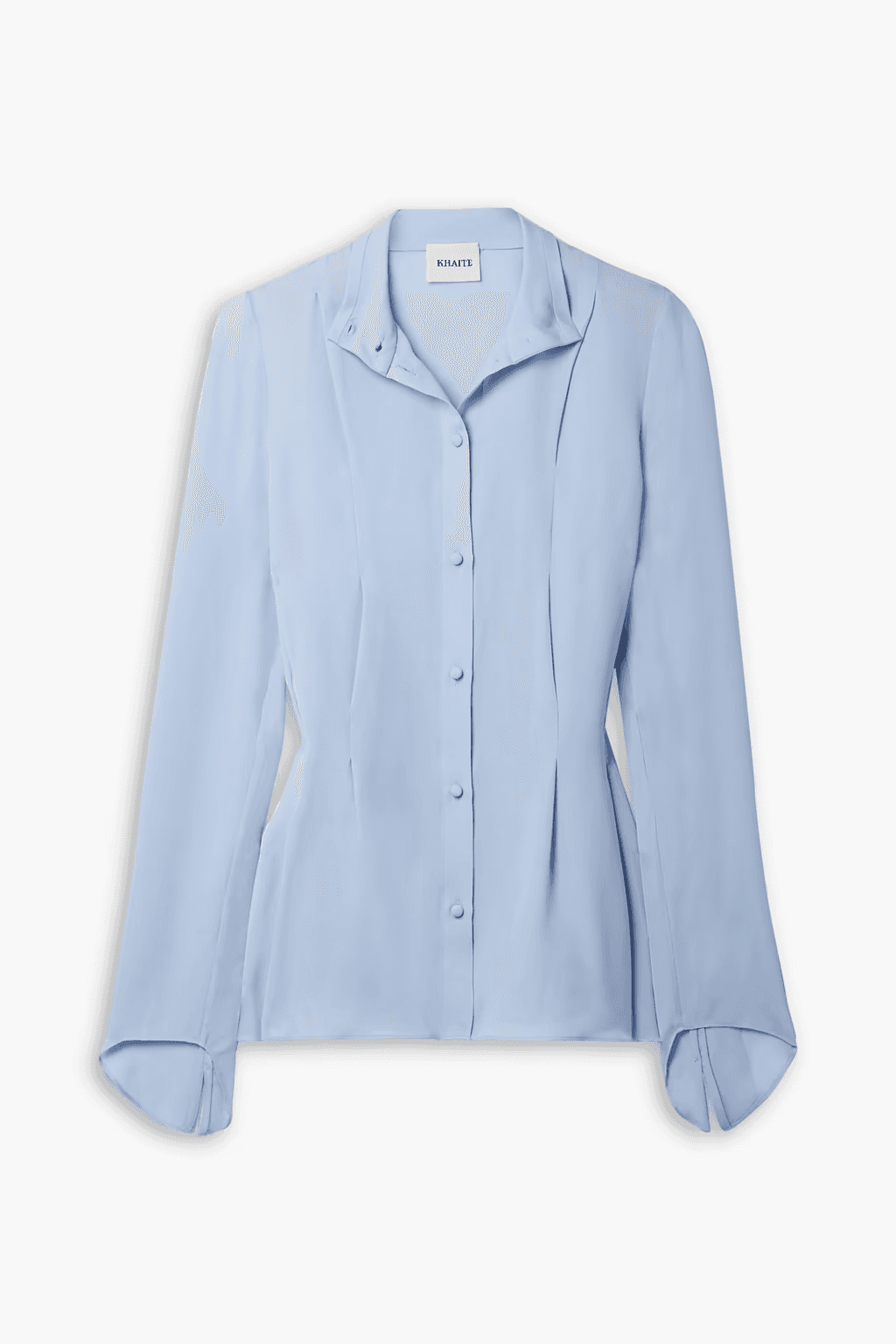 마일스 플리츠 실크 크레이프 셔츠