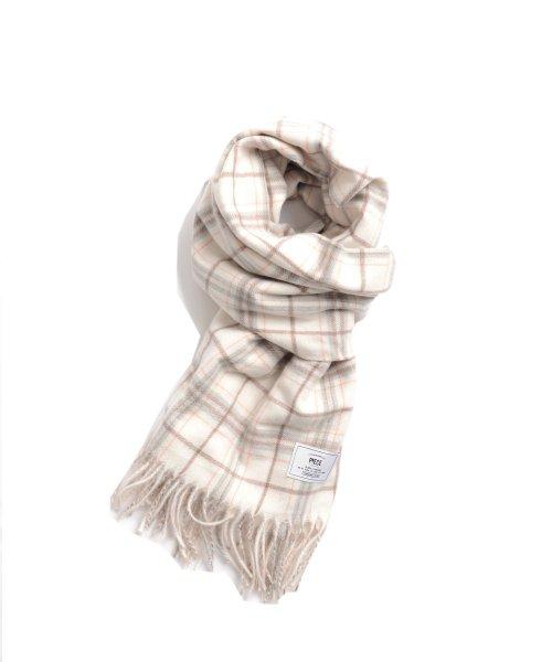 CHECK BLEND MUFFLER (IVORY)