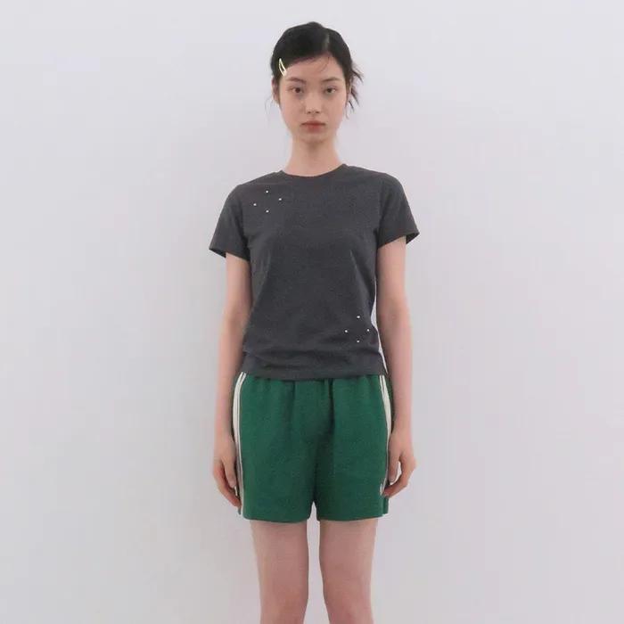 Dew Studded Tee Charcoal