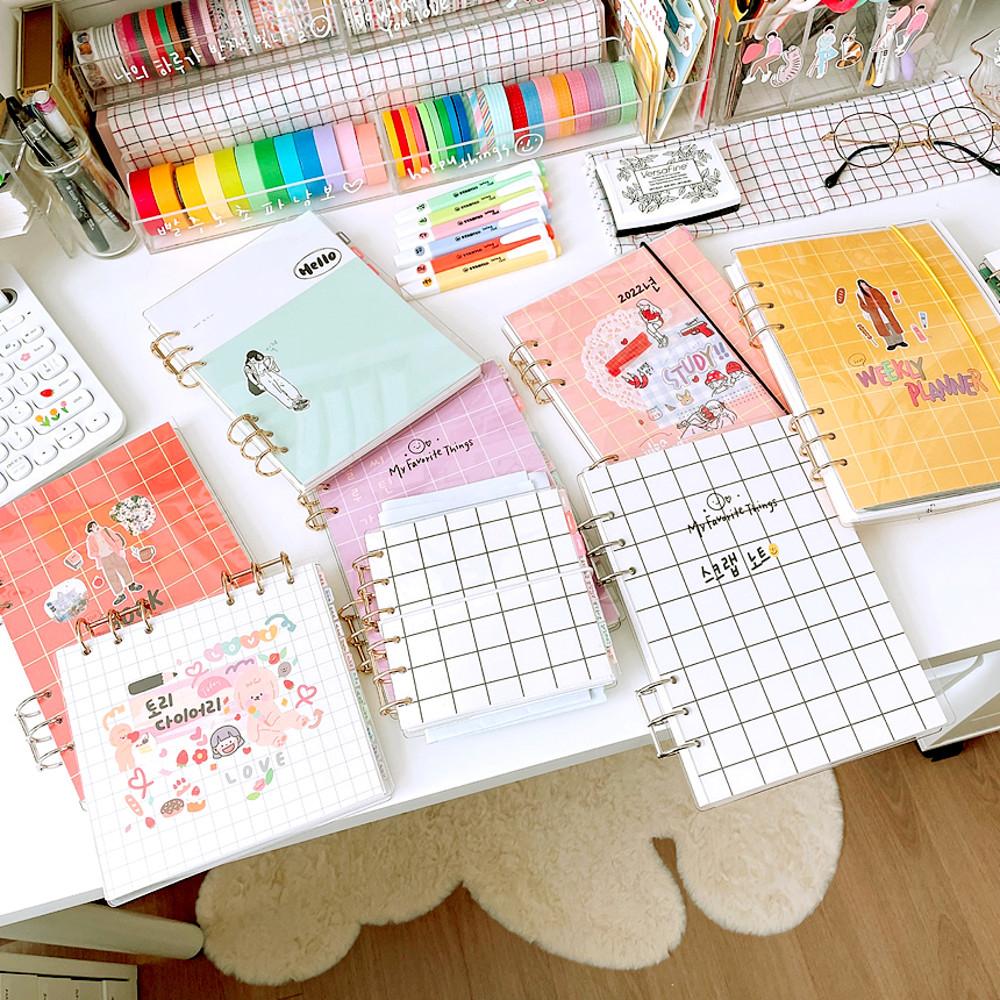 6공 다이어리 속지 보관 도톰한 투명 PET 표지 (2매)