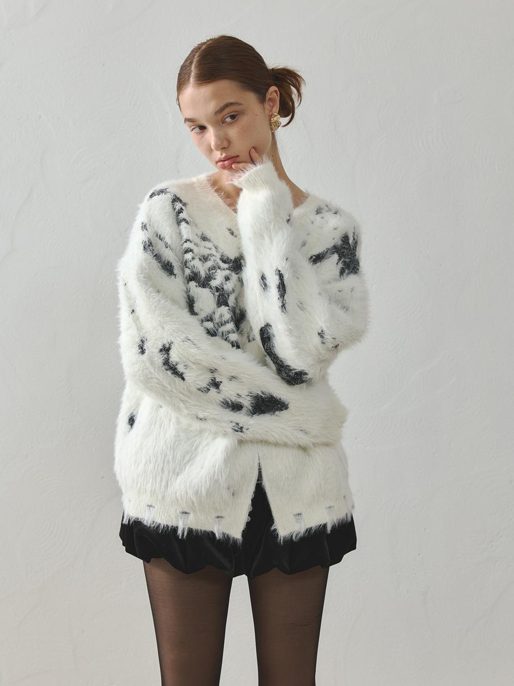 버터 플라이 집업 니트 가디건