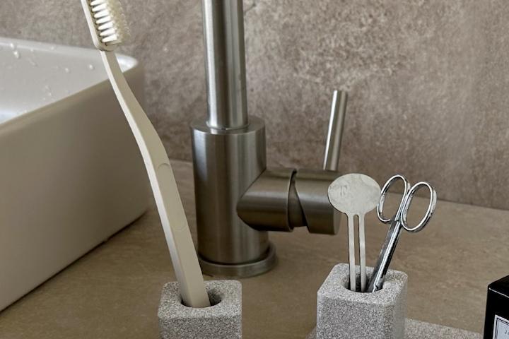 1+1호텔식 초흡수 프리미엄 규조토 세라믹 사각/원형 칫솔꽂이