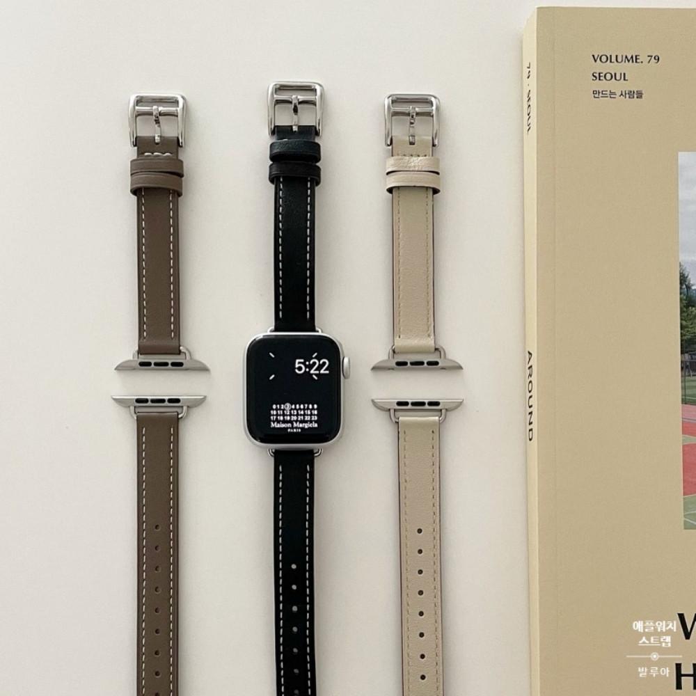 애플워치 스트랩 미니 가죽 슬림 밴드 시계줄