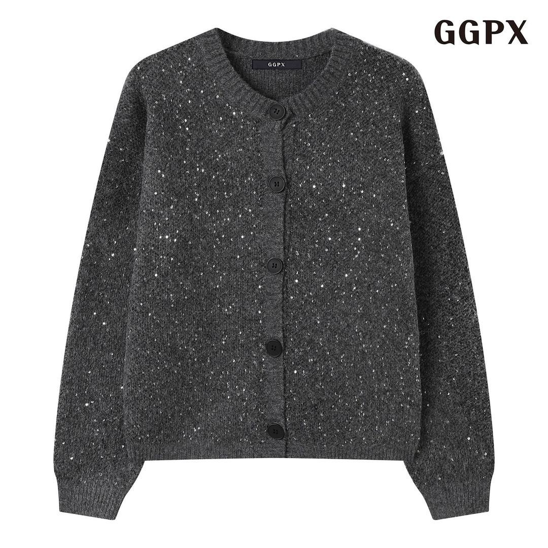 스팽글 포인트 니트 가디건 (GPDCK011D)