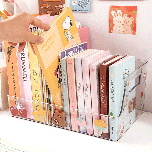 (1차완판/예약판매)말랑샵 감성 아크릴 투명 인테리어 책꽂이 선반 트레이 책상 정리함 테이블 화장품 정리