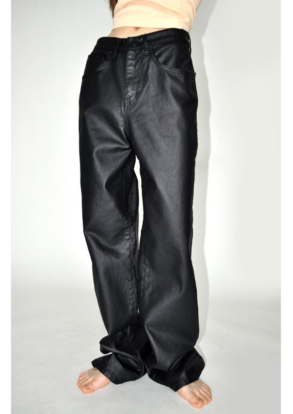 (UNISEX)J 코팅 데님팬츠