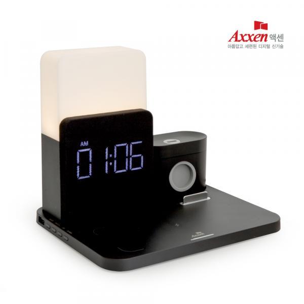 5in1 15W 고속 무선충전패드 무드등 시계 올라운더 충전기 A160