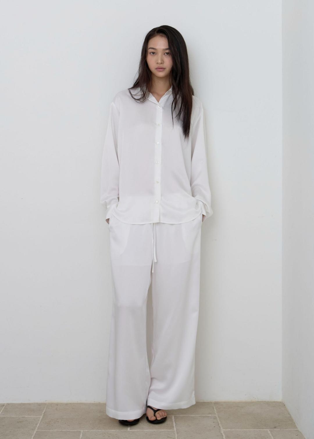 Satin Pants White