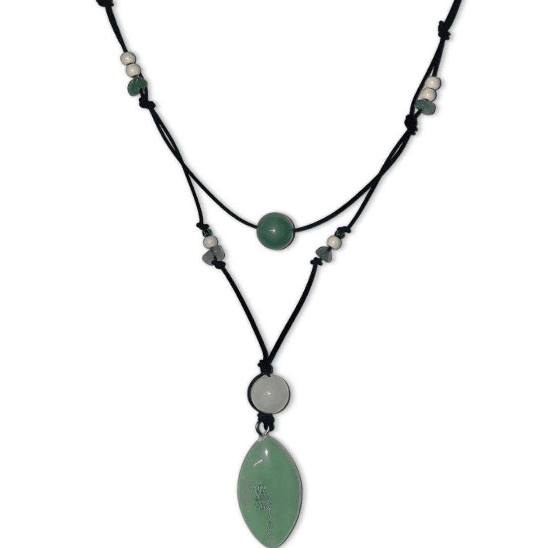 [애드] 산호 옥석 레이어드 줄목걸이